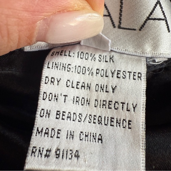 Scala One Shoulder Embellished Silk Babydoll Dress - Picture 9 of 10